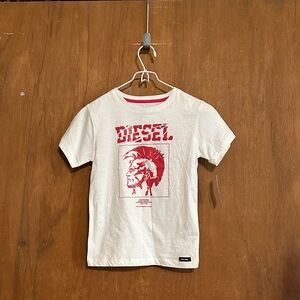 Diesel Kids White Tee with Red Graphic